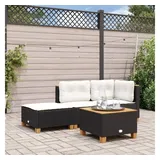vidaXL Gartenhocker mit Kissen 63,5 x 56 x 32 cm schwarz