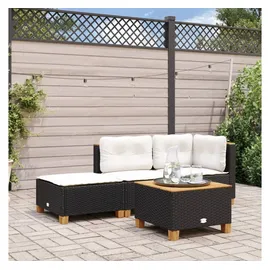 vidaXL Gartenhocker mit Kissen 63,5 x 56 x 32 cm schwarz