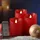 MARELIDA LED Kerzenset Rustik-Optik 3 St. rot