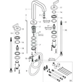 Hansgrohe Citterio 3-Loch Waschtischarmatur Edelstahl Optic