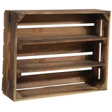 CHICCIE Holzregal Schmalhanz 50x40x15cm - Geflammt 2X langes Regal