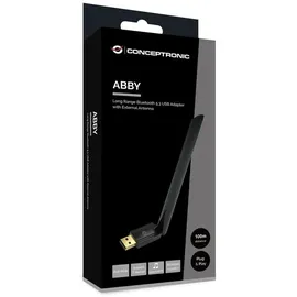 Conceptronic ABBY17B USB-Bluetooth 5.3-Adapter mit externer Antenne und hoher Reichweite, Eingebaut, Kabellos, USB, Adapter