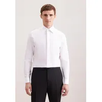 Seidensticker Smokinghemd SEIDENSTICKER, Herren, Gr. S (38), normale Ärmellängen, weiß, 100% Baumwolle, unifarben, slim fit, Doppelmanschette, Hemden, Gala Uni