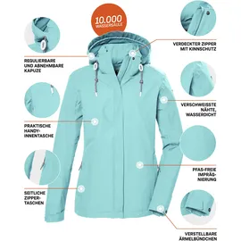 KILLTEC Damen Funktionsjacke KOS 61 WMN JCKT, Größe 44 in Grün hellaqua,