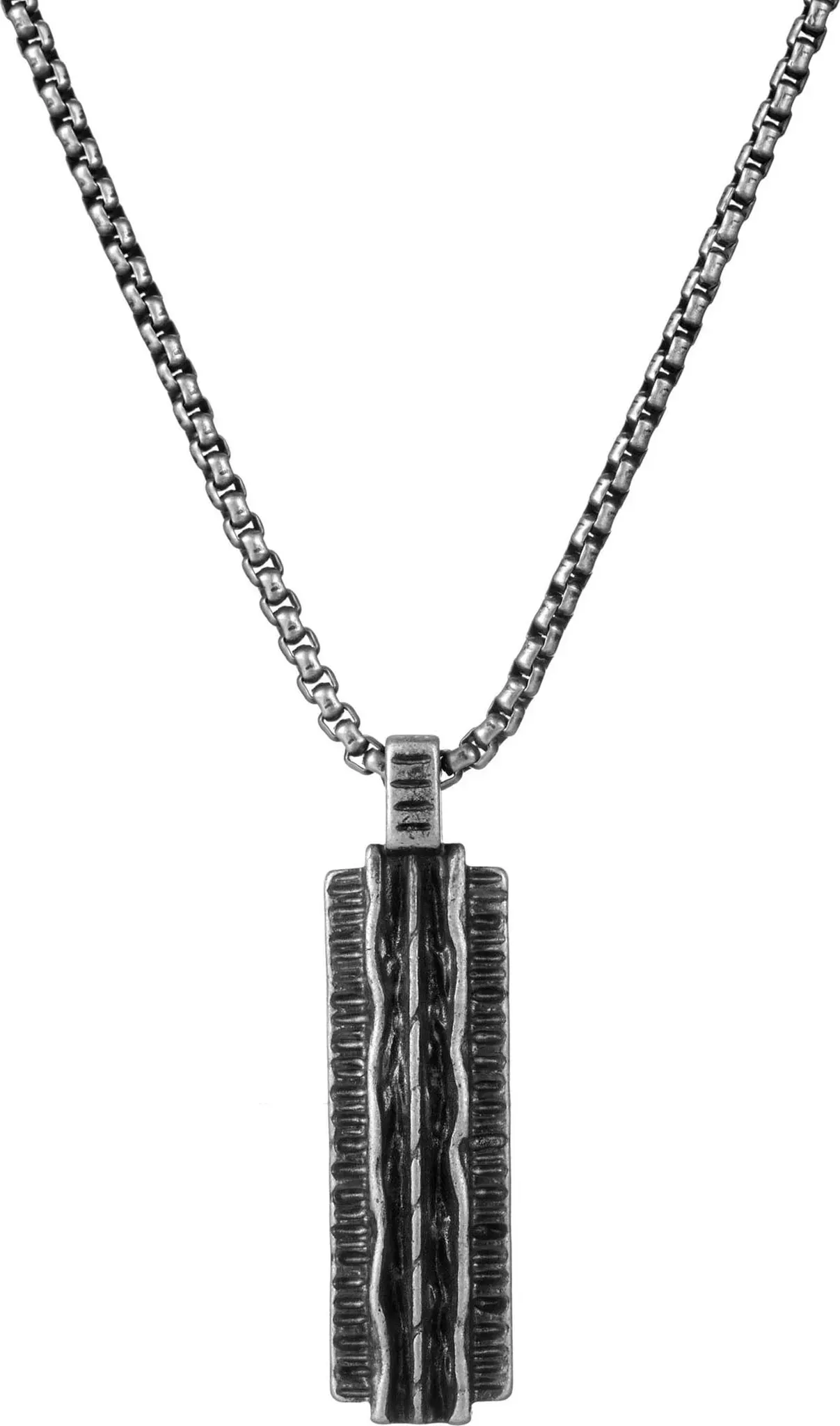 Kette mit Anhänger FIRETTI "Schmuck Geschenk Edelstahl Halsschmuck Halskette Venezianerkette Holz", silber (altsilberfarben), Halsketten, Damen, Edelstahl, L: 60cm