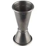 Buddy ́s Bar - Barmaß, 2 cl / 4 cl Doppelmaß, Innenmaße 1 cl / 3 cl, hochwertiges Barmaß, lebensmittelecht, Jigger zum Abmessen von Zutaten für Cocktails, Edelstahl antik