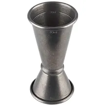 Buddy ́s Bar - Barmaß, 2 cl / 4 cl Doppelmaß, Innenmaße 1 cl / 3 cl, hochwertiges Barmaß, lebensmittelecht, Jigger zum Abmessen von Zutaten für Cocktails, Edelstahl antik