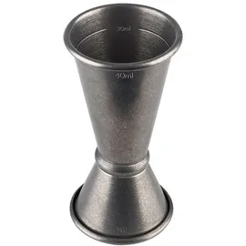 Buddy ́s Bar - Barmaß, 2 cl / 4 cl Doppelmaß, Innenmaße 1 cl / 3 cl, hochwertiges Barmaß, lebensmittelecht, Jigger zum Abmessen von Zutaten für Cocktails, Edelstahl antik