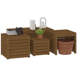 vidaXL 3-tlg. Gartenbox-Set Honigbraun Massivholz Kiefer