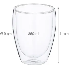 Relaxdays Latte Macchiato Glas 0,35 l 6-tlg.