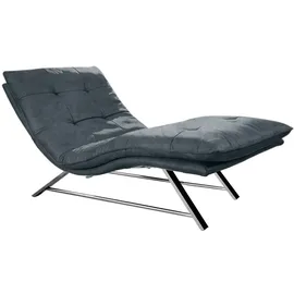 W.Schillig Relaxliege daily dreams Leder 95 x 91 x 170 cm Blau mit Kissen