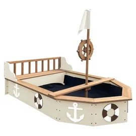 Axi Sandkasten Boot mit Abdeckung Beige