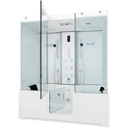AcquaVapore Kombination Badewanne Dusche K88-WS-TH-C-EC-EA Duschtempel 180x100 cm 2K Scheibenversiegelung
