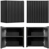 Lomadox Hängeschrank 30 x 30 cm Schwarz Metall/MDF/Spanplatte