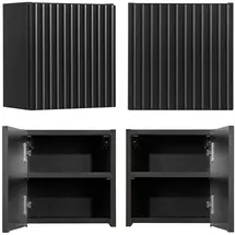 Lomadox Hängeschrank 30 x 30 cm Schwarz Metall/MDF/Spanplatte