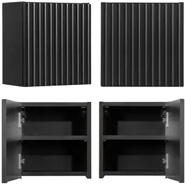 Lomadox Hängeschrank 30 x 30 cm Schwarz Metall/MDF/Spanplatte