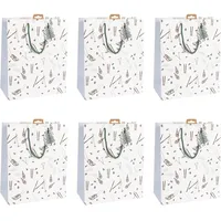 Clairefontaine 6x Geschenktasche L, Winter, 26,5x14x33 cm - Weiß X-30924-2C