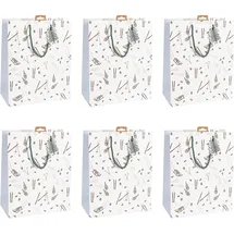 Clairefontaine 6x Geschenktasche L, Winter, 26,5x14x33 cm - Weiß X-30924-2C