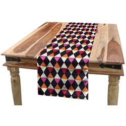 Abakuhaus Tischläufer Esszimmer Küche Rechteckiger Dekorativer Tischläufer, Geometrisch Rhombus Vintage-Form bunt 40 cm x 225 cm
