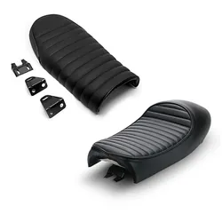 Set: Sitzbank passend für Cafe-Racer Umbau mit Höcker schwarz Hump + Sitzbank passend für Cafe-Racer oder Scrambler Umbau Flat schwarz