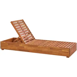 Beliani Gartenliege 200 x 63 x 23 cm Hellbraun