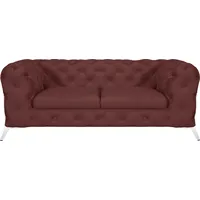 Leonique Chesterfield-Sofa »Amaury«, aufwändige Knopfheftung, moderne Chesterfield Optik, Fußfarbe wählbar rosa