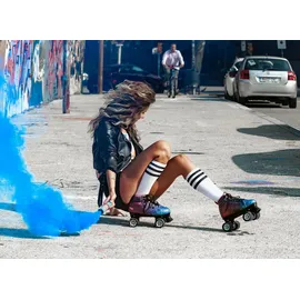 CHAYA Rollschuhe "Air Brush" Gr. 37, bunt (blau, pink, schwarz), Inlineskates_Rollschuhe, Kinder, 37 (bis 100 kg), Kunstfaser, Lederimitat