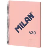 Milan MILAN® A4, Ringbuch mit liniertem Papier, rosa