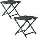 CASARIA Polyrattan Klapphocker Rom 3in1 Schwarz