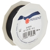 Präsent Organzaband Sheer 25 mm x 25 m schwarz, 2.5 cm