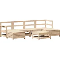 VidaXL 7-tlg. Garten-Sofagarnitur Massivholz Kiefer - Braun