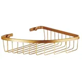 BKALIT Badezimmer Regal Duschablage Duschregal Kupfer Badezimmer Dusche Eckregal Bad Caddy Organizer Korb Für Zuhause Badregal Dusche Ablage Duschkorb (Color : Gold, Size : 18 * 18 * 5.5CM)