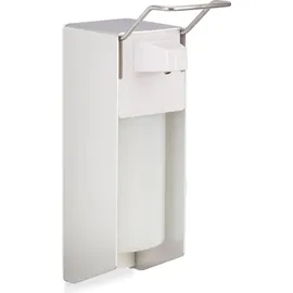Relaxdays 2 x Eurospender 500 ml, intelligente Handhygiene, Seifenspender, Desinfektionsmittelspender, Bügel-Mechanik, weiß