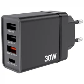 Verbatim USB Wall Charger 30W 1xUSB-C PD 3xUSB-A schwarz