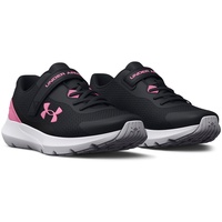 Under Armour Girls' Pre-school UA Surge 3 AC Running Shoes black -flamingo flamingo (001-631) 11K