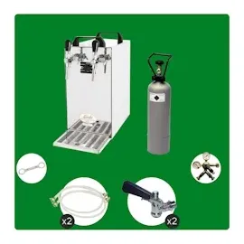 ich-zapfe Kontakt 40 2-leitig Trockenkühler, Durchlaufkühler 50 Liter/h, Green Line, Zapfkopf:Köpi,Zapfkopf 2:Flach