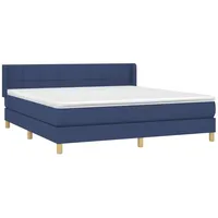 VidaXL Boxspringbett mit Matratze Blau 180x200 cm Stoff