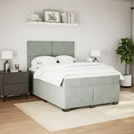 vidaXL Boxspringbett 140 x 200 cm Hellgrau