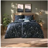 Estella Bettwäsche Estella Mako-Satin Bettwäsche 135x200 Tessa nachtblau Wiesenblumen, Mako-Satin, 2 teilig, für Sommer und Winter blau