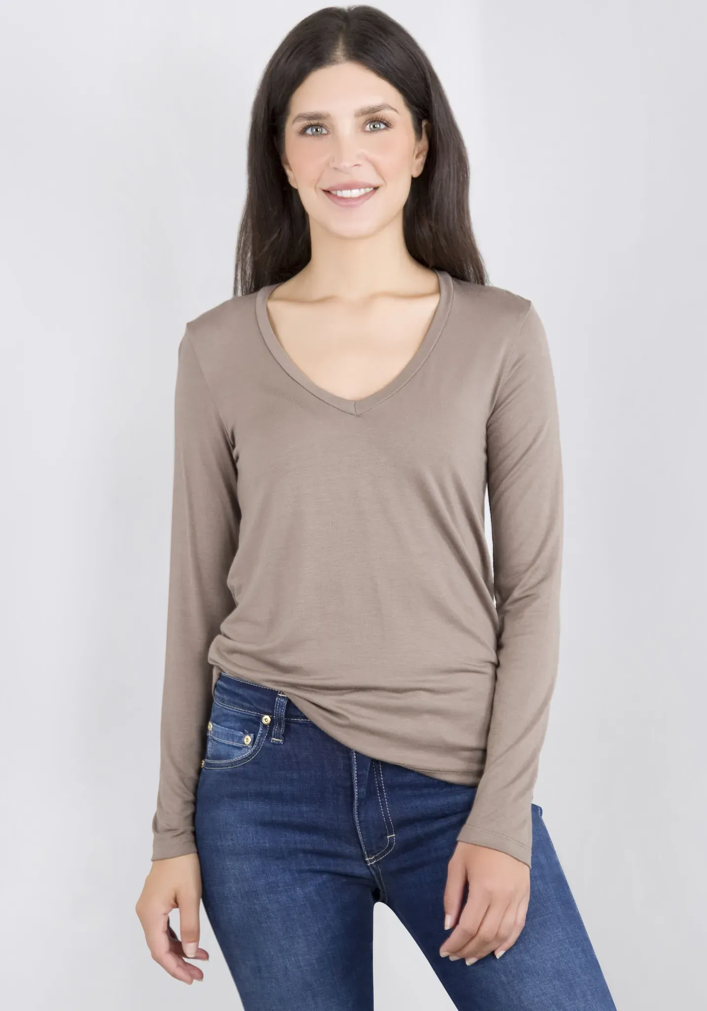 Please Jeans Langarmshirt Please Jeans taupe L (40)