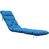 Deckchair Sitzkissen Sitzpolster Auflage für Liege, 195x49 cm hellblau