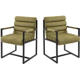 Wolf Möbel 2er Set Esszimmerstuhl Vardo Küchenstuhl Lounge Sessel Polsterstuhl Stühle khaki