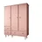 lookway Kleiderschrank  BABUSHKA  dreitürig  Buche  massiv  rosa
