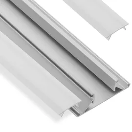 SOTech LED Profil 47A für 19 mm Plattenstärke 2 m mit Opaler Abdeckung für Zwei LED Streifen