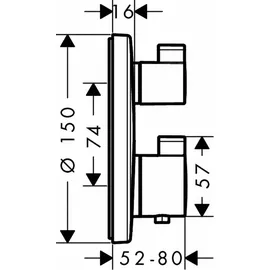 Hansgrohe Ecostat S Thermostat Unterputz für 2 Verbraucher chrom