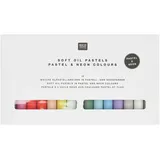 Rico Design Ölpastellkreide Pastell- & Neonfarben, 12 Farben