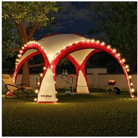 Swing&Harmonie LED Event Pavillon 3,6 x 3,6m DomeShelter Garten Pavillion inkl. Solarmodul Pavilion Designer Gartenzelt Camping Pavilon Partyzelt mit Beleuchtung - versch. Ausführungen