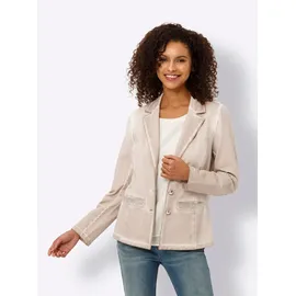 Heine Sweatblazer HEINE "Sweatblazer", Damen, Gr. 48, beige, 95% Baumwolle, 5% Elasthan, Blazer