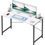 CubiCubi Schreibtisch Kleiner Tisch Computertisch, 120 x 48 x 75 cm Home Office Schreibtisch, Moderner Schlichter Stil PC-Schreibtisch für Zuhause, Büro, Studium, Schreiben, Vintage, Weiß