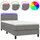 vidaXL Boxspringbett mit Matratze & LED Dunkelgrau 90x190 cm Stoff